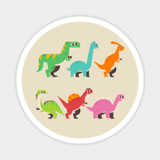 Flat Dinosaur Collection Magnet